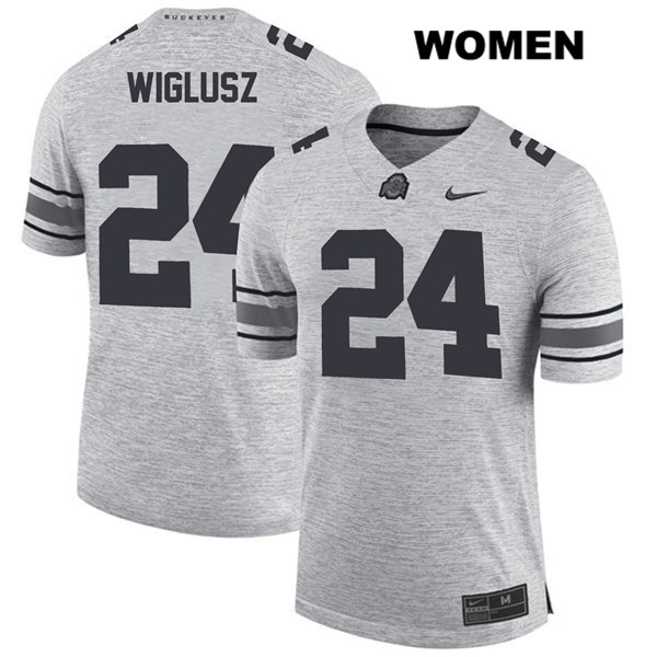 Ohio State Buckeyes Women's Sam Wiglusz #24 Gray Authentic Nike College NCAA Stitched Football Jersey PI19O57NA